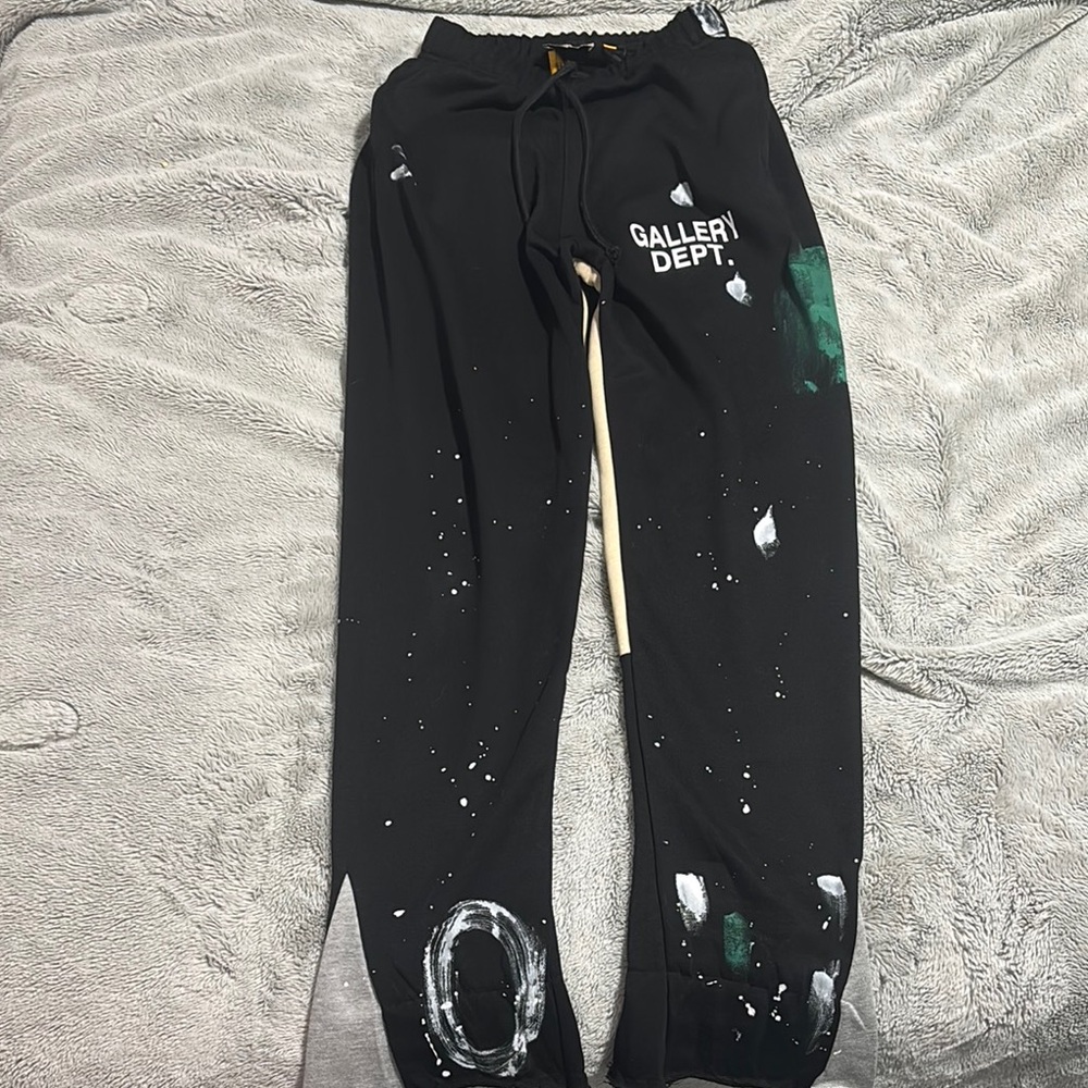 Gallery Dept. Black Sweatpants with Artistic Accents